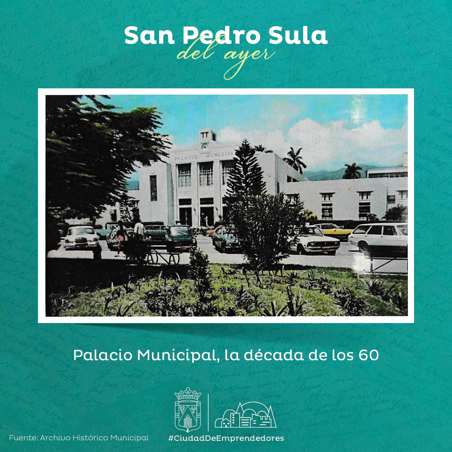 Así lucia el Palacio Municipal en los años 60.