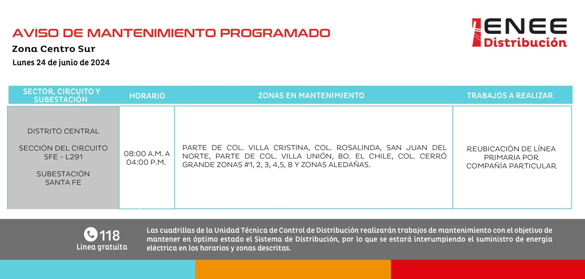 Anuncian cortes de energía en la capital