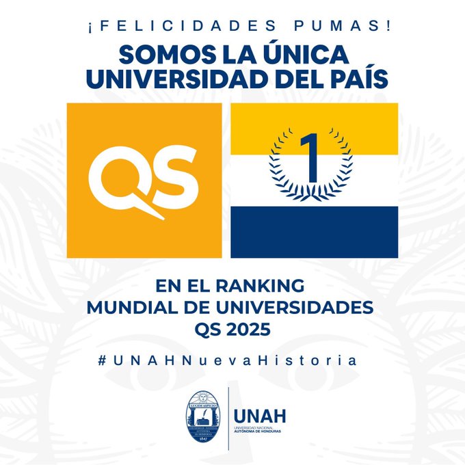 UNAH la única universidad de Honduras que destaca en el ranking mundial de QS 2025