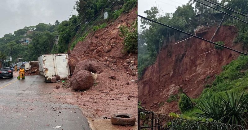 Cierran paso desde col. Los Pinos hasta la terminal de Villa Nueva