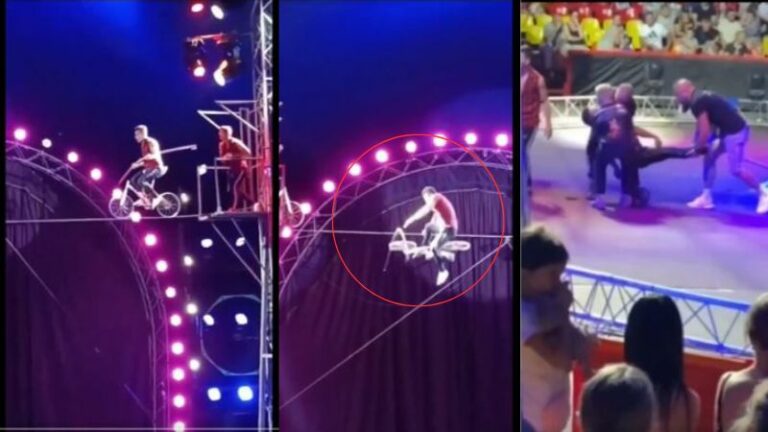 Acrobata muere al caer de la cuerda floja en un show