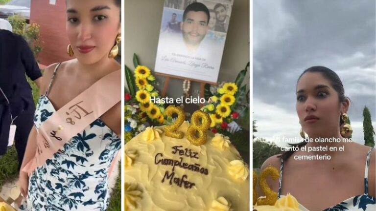 Mafer, hija de Romeo Vásquez, festeja su cumpleaños en un cementerio de Olancho